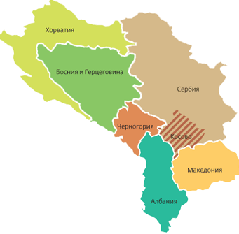 Черногория и её соседние страны